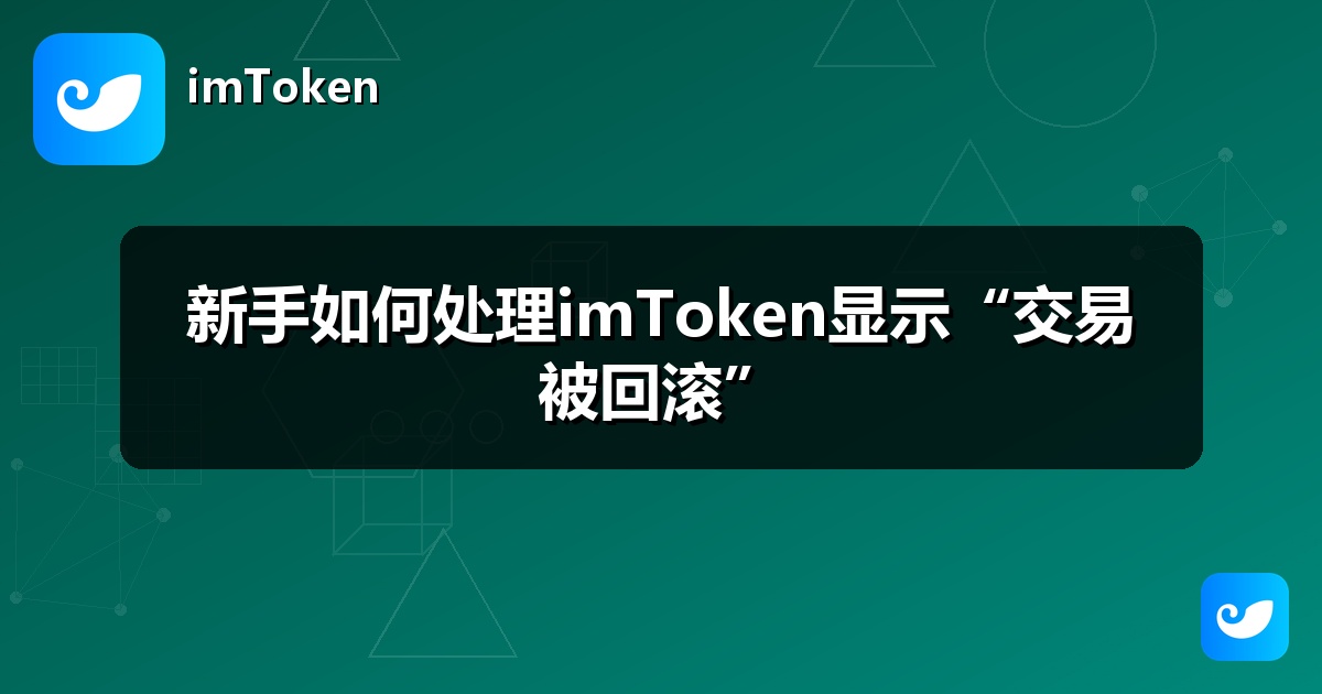 新手如何处理imToken显示“交易被回滚”