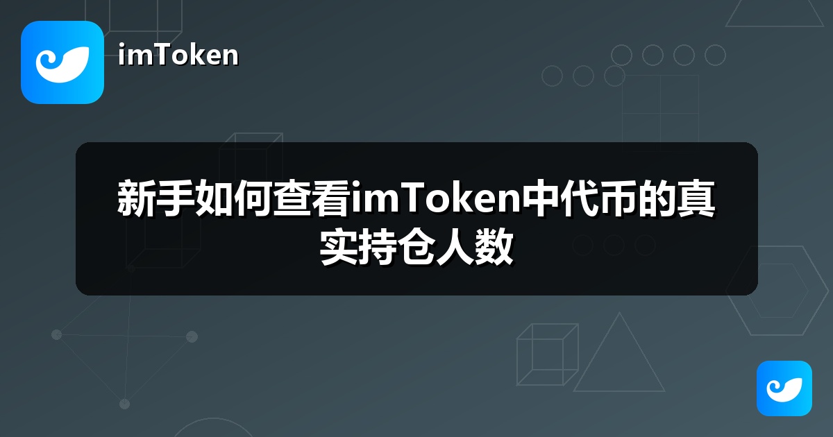新手如何查看imToken中代币的真实持仓人数